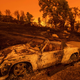Cars and homes burned on the outskirts of Redding, California on July 27th.